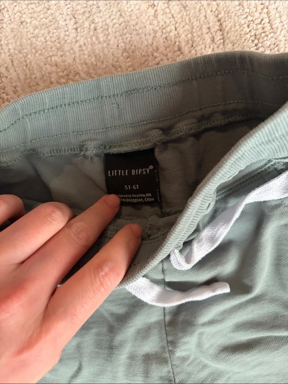 Little Bipsy Sage Green Drawstring Shorts